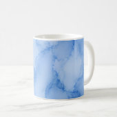 Sanftes blaues Wasserfarben-Abstrakt Kaffeetasse (VorderseiteRechts)