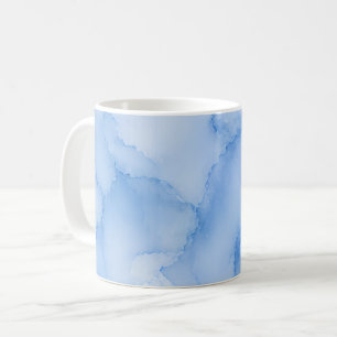 Sanftes blaues Wasserfarben-Abstrakt Kaffeetasse