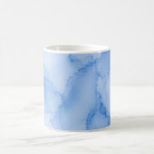 Sanftes blaues Wasserfarben-Abstrakt Kaffeetasse (Mittel)