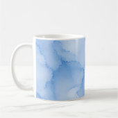 Sanftes blaues Wasserfarben-Abstrakt Kaffeetasse (Links)