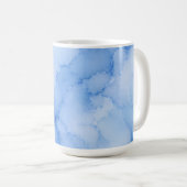 Sanftes blaues Wasserfarben-Abstrakt Kaffeetasse (VorderseiteRechts)