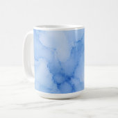 Sanftes blaues Wasserfarben-Abstrakt Kaffeetasse (Vorderseite Links)