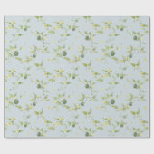 Sanftes Blaugrau Mini Wassermelone Botanisch Geschenkpapier (Flach)