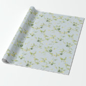 Sanftes Blaugrau Mini Wassermelone Botanisch Geschenkpapier (Ungerollt)