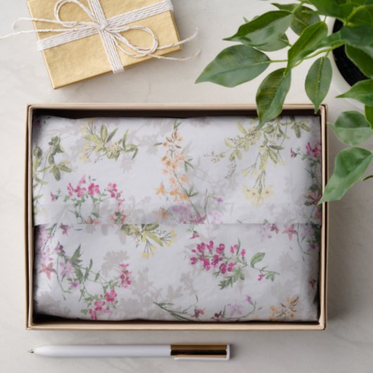 Sanftes Blumenmuster Seidenpapier (Geschenk)