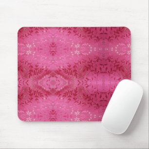 Sanftes Blumenmuster, weiße Blume und rosa Zweige Mousepad