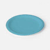 Sanftes Cyan Pappteller (Schrägansicht)