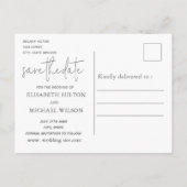 Sanftes, einfaches, geprägtes tropisches Blatt Ankündigungspostkarte (Rückseite)