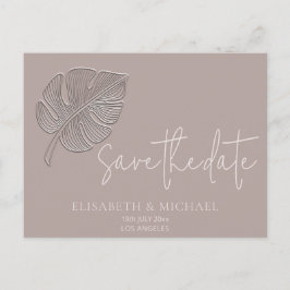 Sanftes, einfaches, geprägtes tropisches Blatt Ankündigungspostkarte