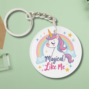 Sanftes Einhorn mit Regenbogen  Schlüsselanhänger