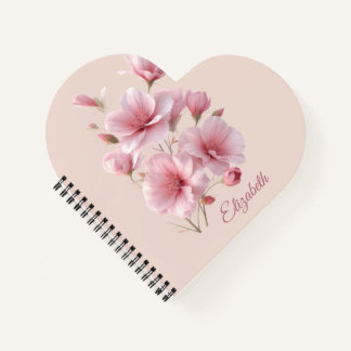 Sanftes Elegantes Rosa Florales Personalisiert Notizblock
