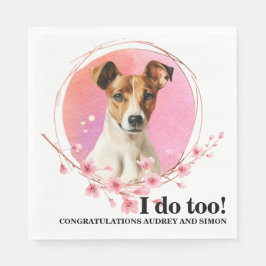 Sanftes Fox Terrier Wedding Napkins mit Hunden Fot Serviette