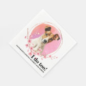 Sanftes Fox Terrier Wedding Napkins mit Hunden Fot Serviette (Ecke)