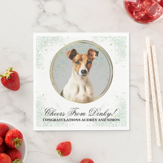 Sanftes Fox Terrier Wedding Napkins mit Hunden Fot Serviette (Beispiel)
