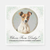 Sanftes Fox Terrier Wedding Napkins mit Hunden Fot Serviette (Vorderseite)