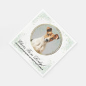 Sanftes Fox Terrier Wedding Napkins mit Hunden Fot Serviette (Ecke)