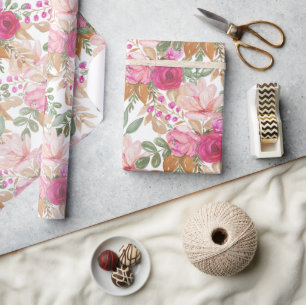 Sanftes Frühlingsblumenbouquet aus Pastellfarben Geschenkpapier