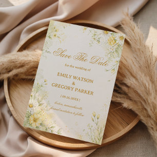Sanftes Gelbes Floral Save The Date