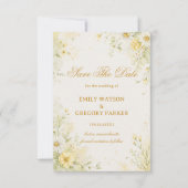 Sanftes Gelbes Floral Save The Date (Vorderseite)