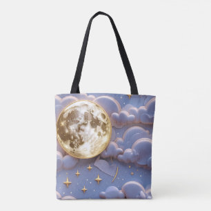 Sanftes Gold Blasses Blau Lavendel Mond Serenität Tasche