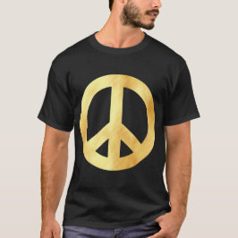 Sanftes goldenes Friedenssymbol T-Shirt