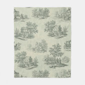 Sanftes Grau Rustikale Farm-Toile-Landschaft Fleecedecke (Vorderseite)