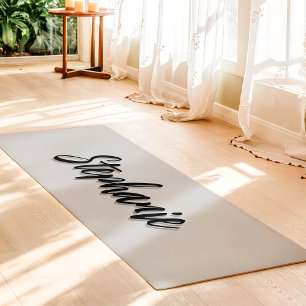 Sanftes Grau und Schwarzes Benutzername einfach Yogamatte