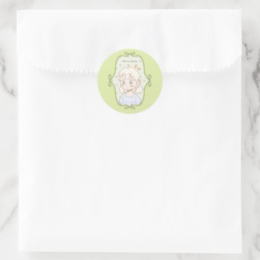 Sanftes Grün Runder Aufkleber (Tasche)