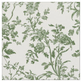 Sanftes grünes botanisches Toile Stoff (Nahaufnahme)