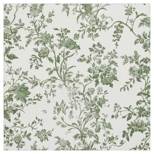 Sanftes grünes botanisches Toile Stoff (Muster)