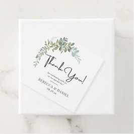 Sanftes grünes Eukalyptus-Aquarell-Rustical-Hochze Geschenkanhänger