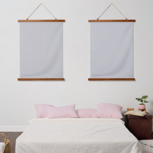 Sanftes Hellgrau Geometrisch Wandteppich Mit Holzrahmen (Schlafzimmer)