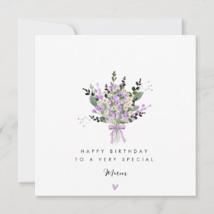 Sanftes Lavendel-Blumenstrauß-Sonder-Mutter-Geburt Feiertagskarte