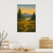 Sanftes Licht über träumerischen Ebenen | Landscha Poster (Küche)