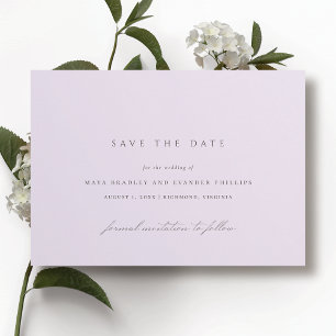 Sanftes Lila   Formelle luftige Lavendel-Hochzeit Save The Date