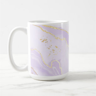 Sanftes Lila Wasserfarbe Gold Spritzer Elegant Kaffeetasse