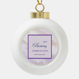 Sanftes Lila Wasserfarbe Gold Spritzer Elegant Keramik Kugel-Ornament