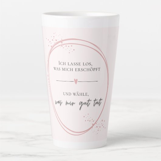Sanftes Loslass-Affirmation Milchtasse (Vorderseite)