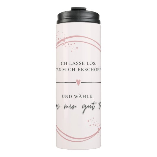 Sanftes Loslass-Affirmation Thermosbecher (Vorderseite)