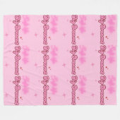 Sanftes Mädchen, große Träume, rosa Wurfdecke Fleecedecke (Vorderseite (Horizontal))