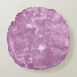 Sanftes Mauve-Lila-Aquarell-Waschmuster Rundes Kissen