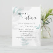 Sanftes Minze und graues Brautparty Einladung (Stehend Vorderseite)