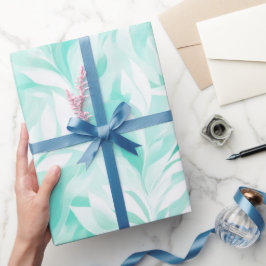 Sanftes Minzgrün Frische Brise Abstraktes Muster Geschenkpapier