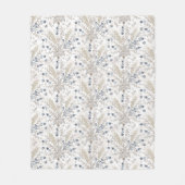 Sanftes neutrales Boho-Blumen-Botanik-Frühlingsmus Fleecedecke (Vorderseite)