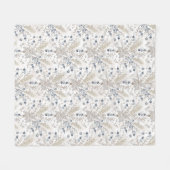 Sanftes neutrales Boho-Blumen-Botanik-Frühlingsmus Fleecedecke (Vorderseite (Horizontal))