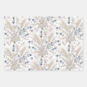 Sanftes neutrales Boho-Blumen-Botanik-Frühlingsmus Geschenkpapier Set (Vorderseite 2)