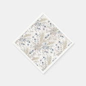 Sanftes neutrales Boho-Blumen-Botanik-Frühlingsmus Serviette (Ecke)