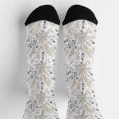 Sanftes neutrales Boho-Blumen-Botanik-Frühlingsmus Socken (Oben)