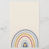 Sanftes Neutrales Boho Regenbogen Herz Briefpapier (Rückseite)
