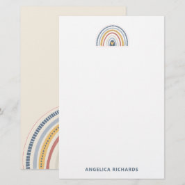 Sanftes Neutrales Boho Regenbogen Herz Briefpapier